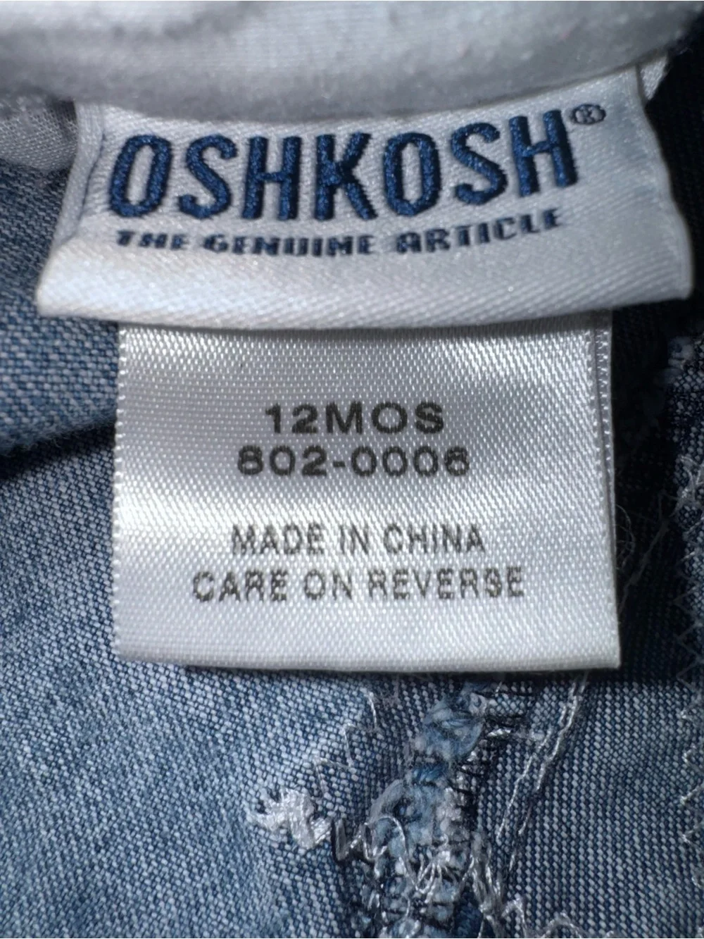Vintage OshKosh B’Gosh Denim Baby Overalls Snap Leg Carpenter Romper 18M